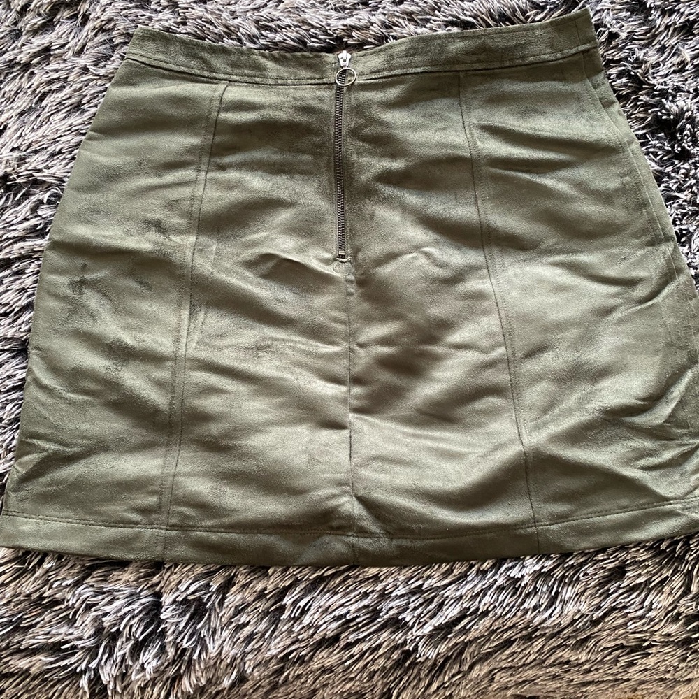 Green zip up skirt